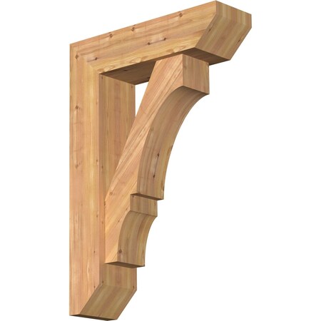 Ekena Millwork Balboa Slat Smooth Bracket w/ Offset Brace, Western Red Cedar, 7 1/2"W x 26"D x 38"H BKT0806X26X38BOA06SWR
